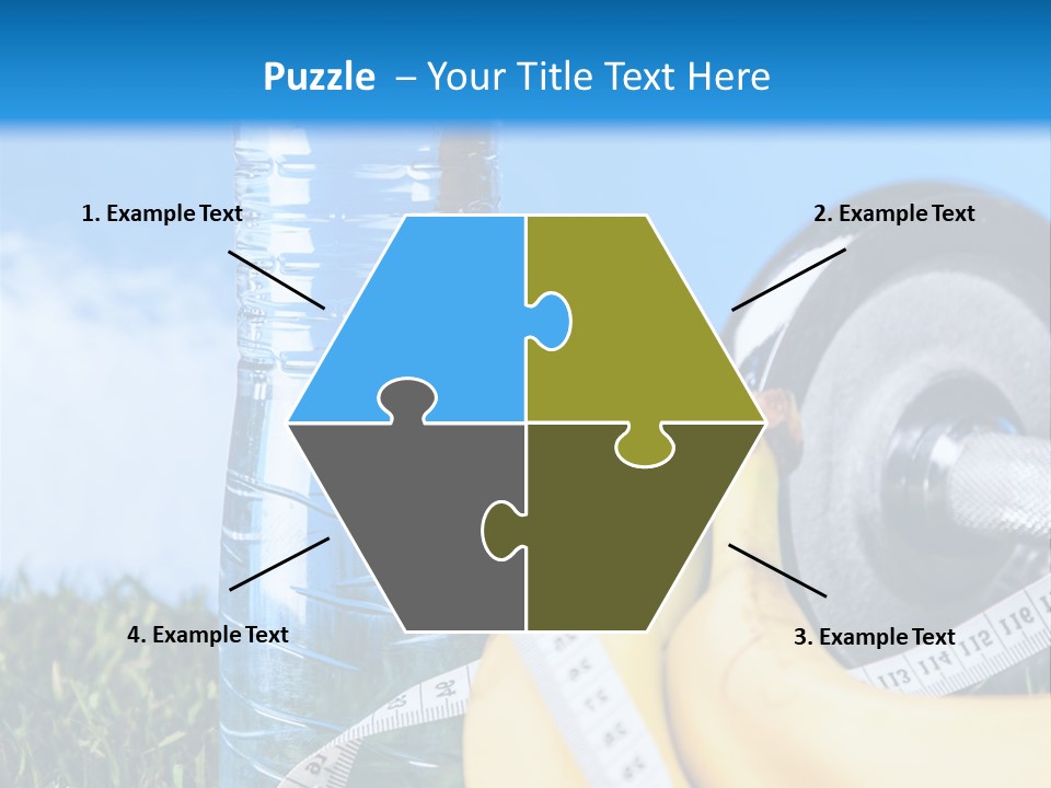 A Bottle Of Water, A Measuring Tape, A Banana, And A Measuring Tape PowerPoint Template