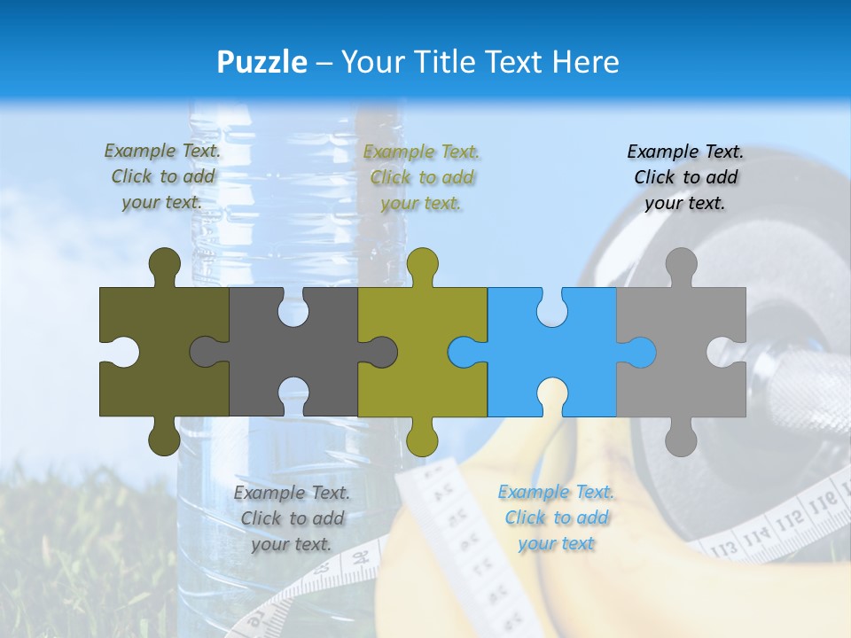 A Bottle Of Water, A Measuring Tape, A Banana, And A Measuring Tape PowerPoint Template
