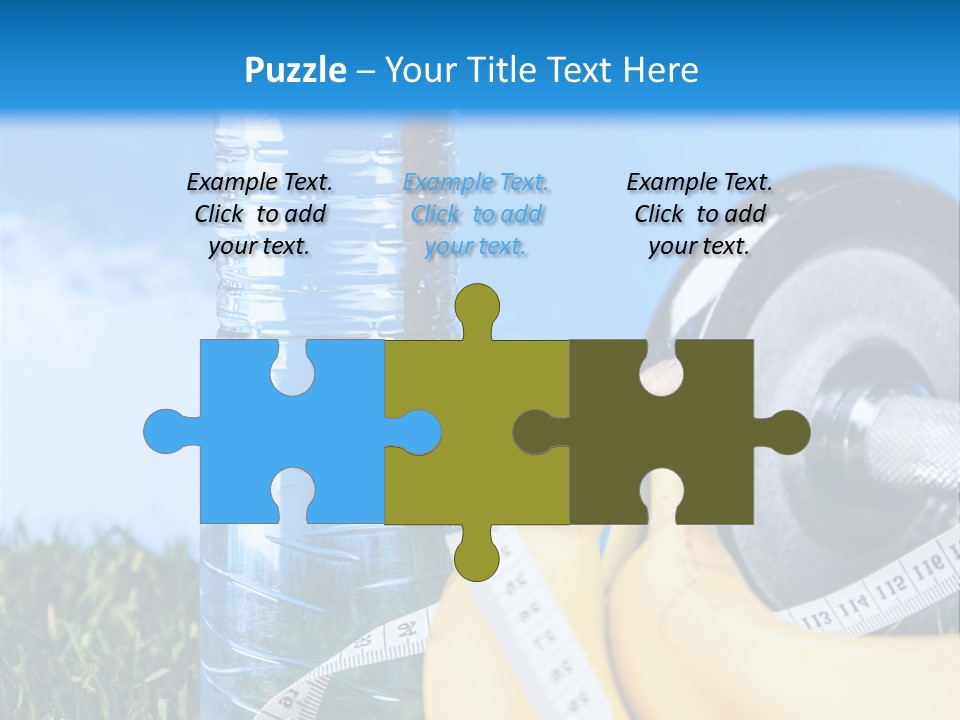 A Bottle Of Water, A Measuring Tape, A Banana, And A Measuring Tape PowerPoint Template