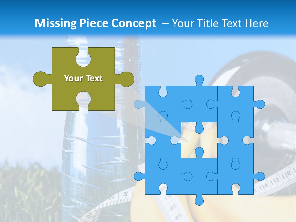 A Bottle Of Water, A Measuring Tape, A Banana, And A Measuring Tape PowerPoint Template