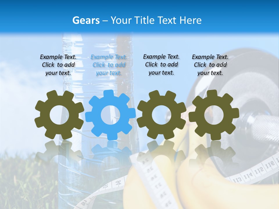 A Bottle Of Water, A Measuring Tape, A Banana, And A Measuring Tape PowerPoint Template