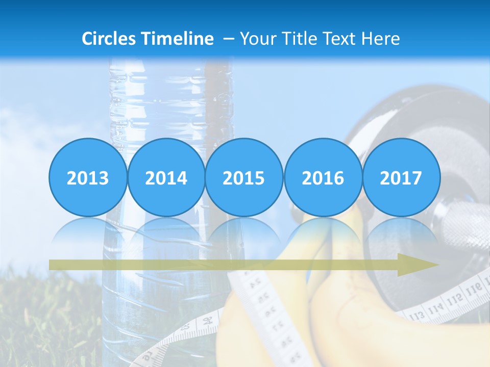 A Bottle Of Water, A Measuring Tape, A Banana, And A Measuring Tape PowerPoint Template