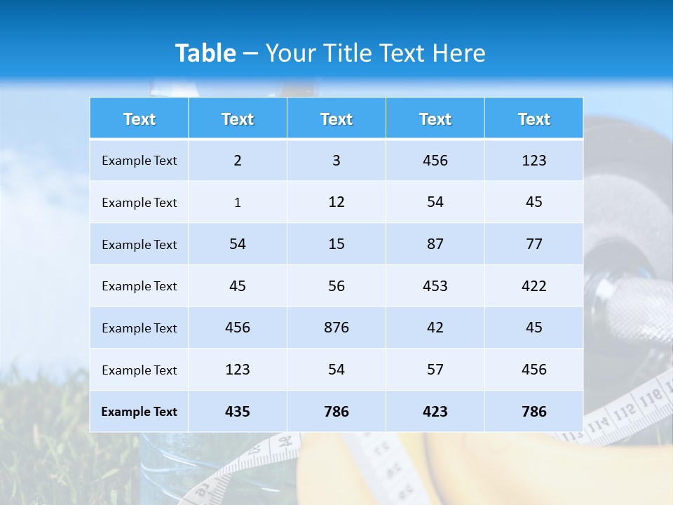 A Bottle Of Water, A Measuring Tape, A Banana, And A Measuring Tape PowerPoint Template