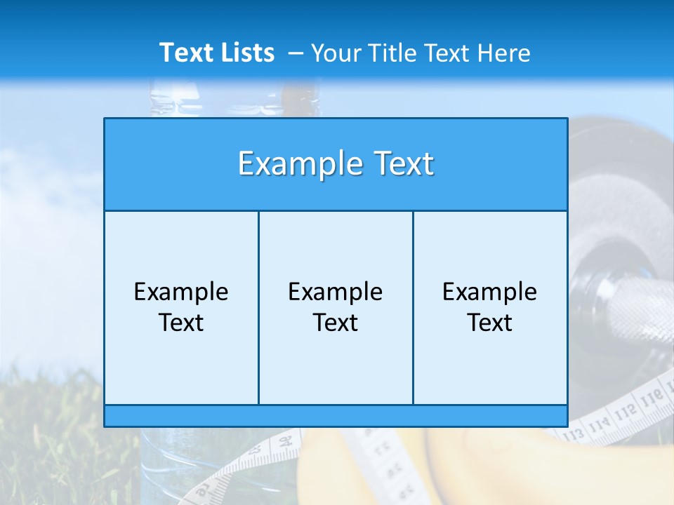 A Bottle Of Water, A Measuring Tape, A Banana, And A Measuring Tape PowerPoint Template