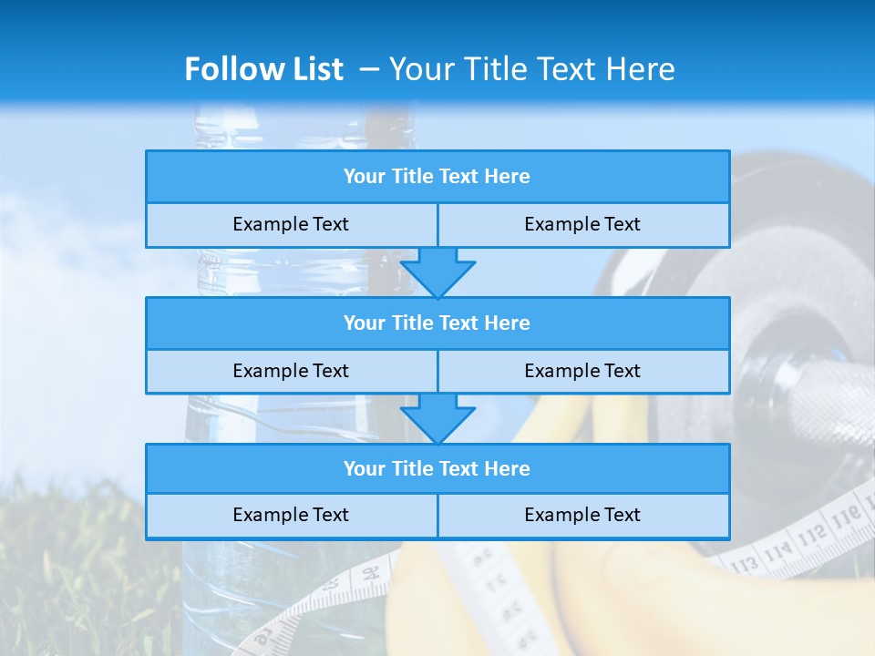 A Bottle Of Water, A Measuring Tape, A Banana, And A Measuring Tape PowerPoint Template