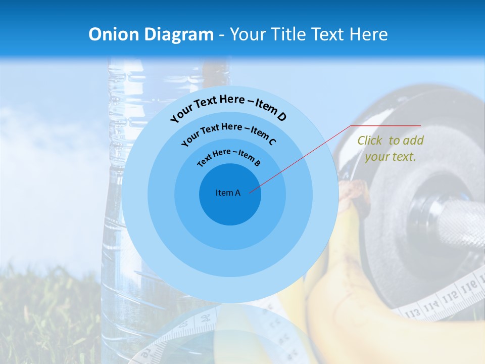 A Bottle Of Water, A Measuring Tape, A Banana, And A Measuring Tape PowerPoint Template