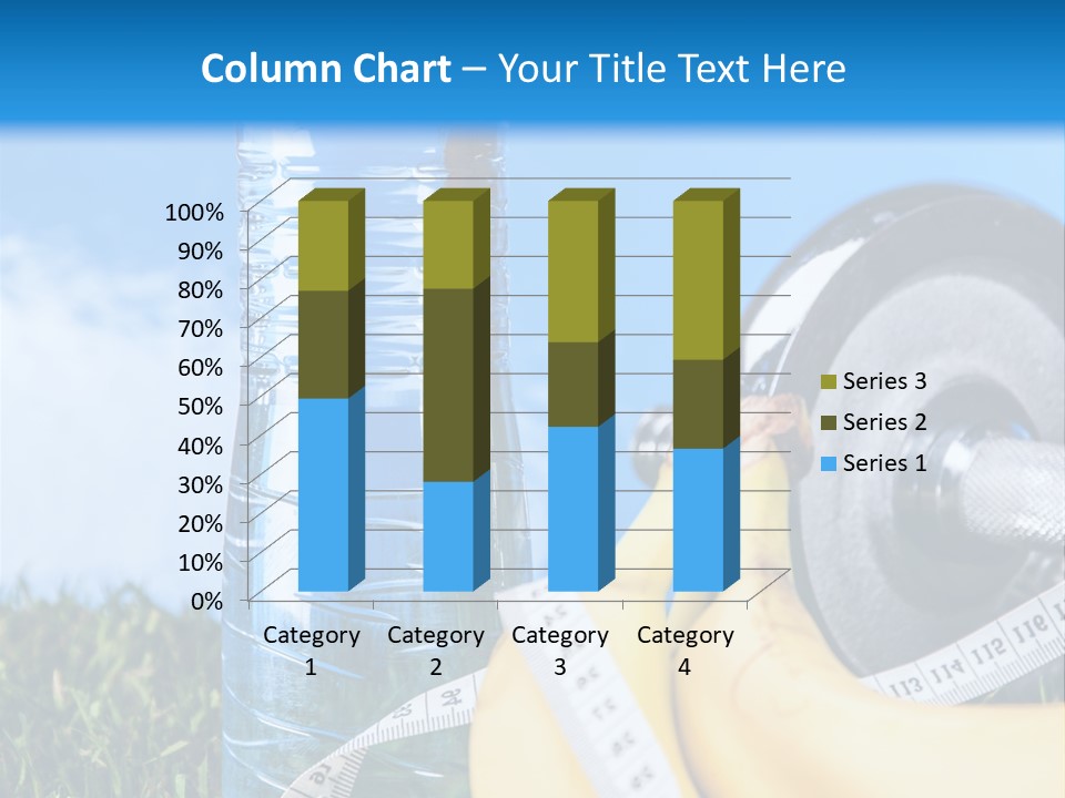 A Bottle Of Water, A Measuring Tape, A Banana, And A Measuring Tape PowerPoint Template