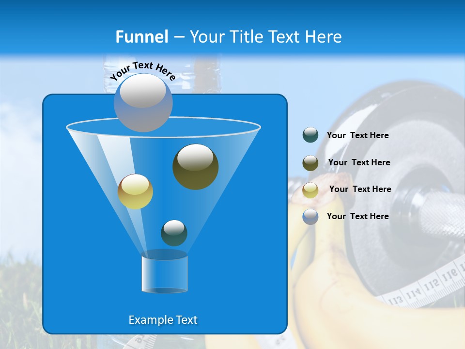 A Bottle Of Water, A Measuring Tape, A Banana, And A Measuring Tape PowerPoint Template