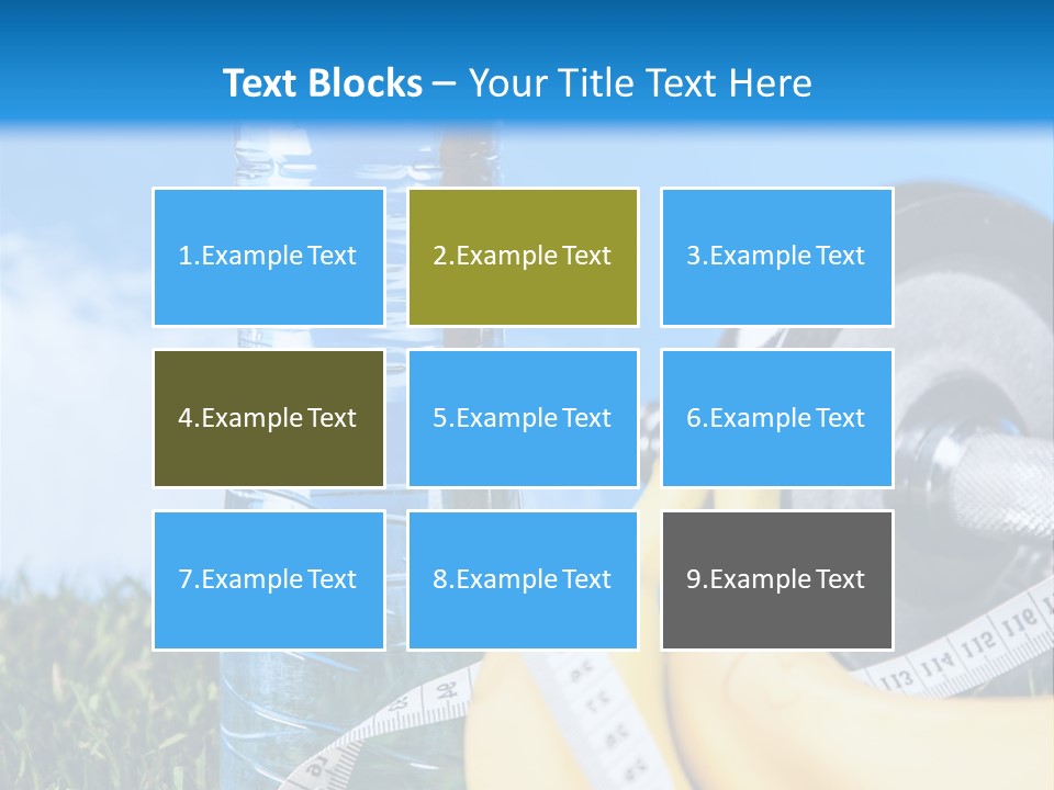 A Bottle Of Water, A Measuring Tape, A Banana, And A Measuring Tape PowerPoint Template
