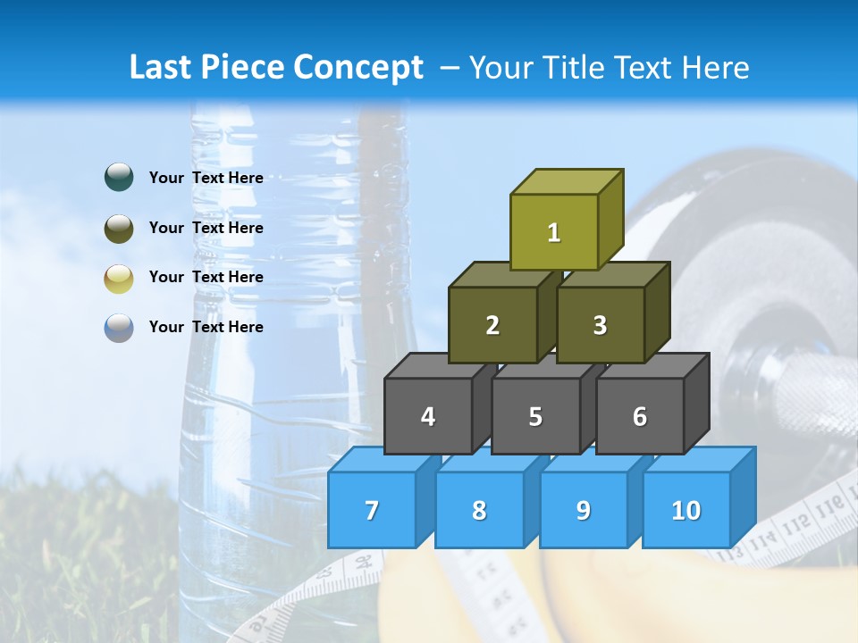 A Bottle Of Water, A Measuring Tape, A Banana, And A Measuring Tape PowerPoint Template