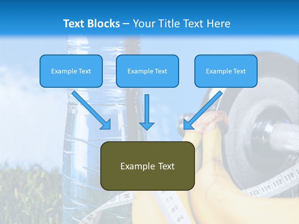 A Bottle Of Water, A Measuring Tape, A Banana, And A Measuring Tape PowerPoint Template