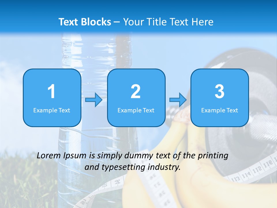 A Bottle Of Water, A Measuring Tape, A Banana, And A Measuring Tape PowerPoint Template