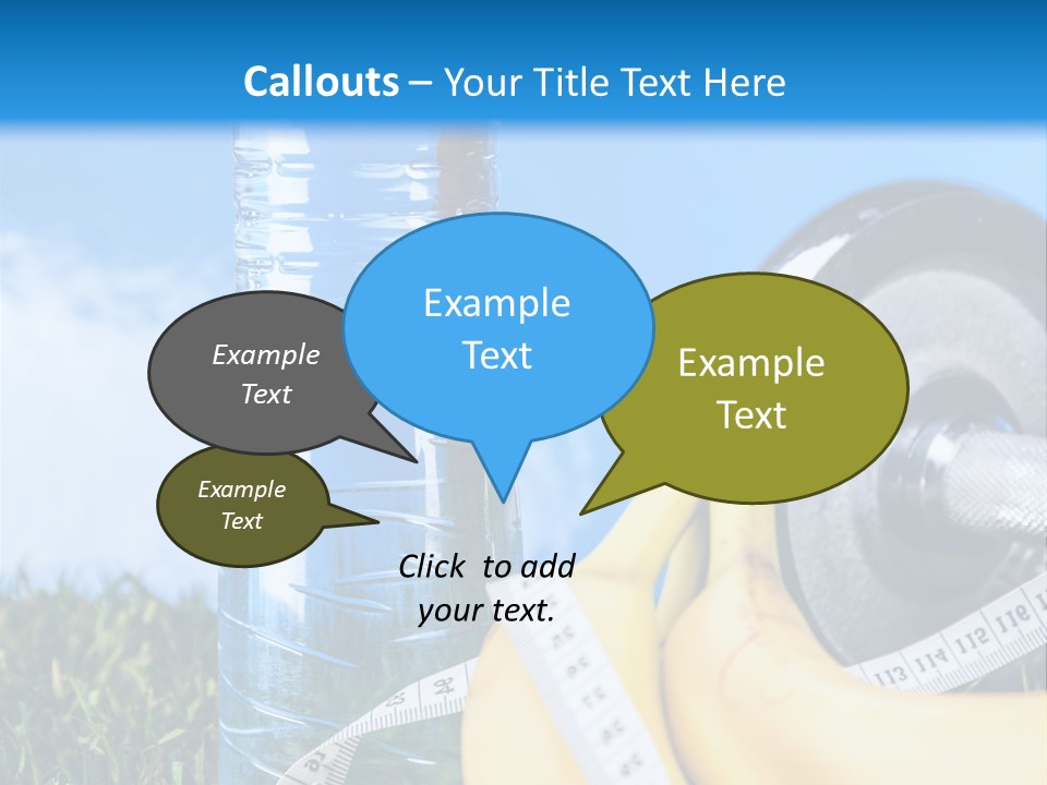 A Bottle Of Water, A Measuring Tape, A Banana, And A Measuring Tape PowerPoint Template