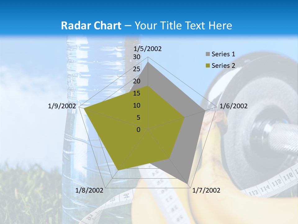 A Bottle Of Water, A Measuring Tape, A Banana, And A Measuring Tape PowerPoint Template
