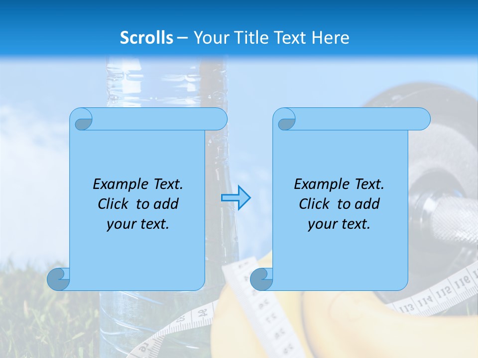A Bottle Of Water, A Measuring Tape, A Banana, And A Measuring Tape PowerPoint Template