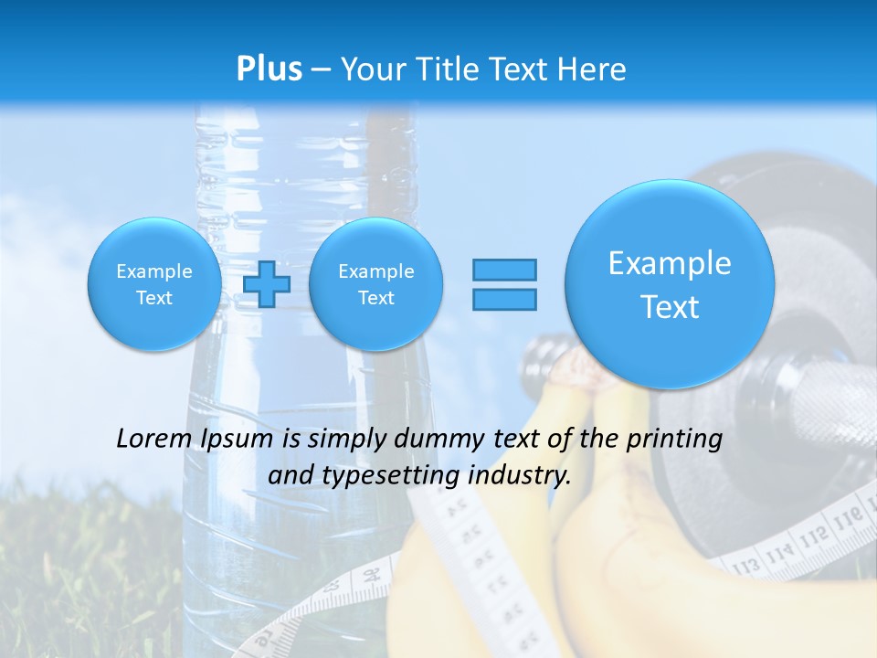 A Bottle Of Water, A Measuring Tape, A Banana, And A Measuring Tape PowerPoint Template