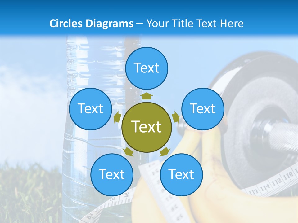 A Bottle Of Water, A Measuring Tape, A Banana, And A Measuring Tape PowerPoint Template