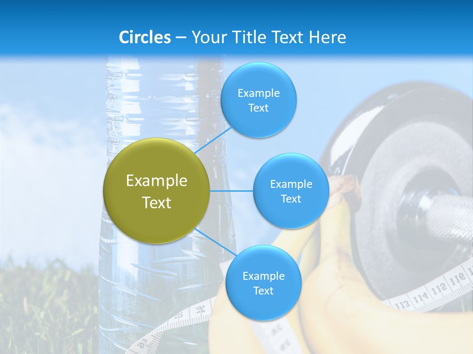 A Bottle Of Water, A Measuring Tape, A Banana, And A Measuring Tape PowerPoint Template