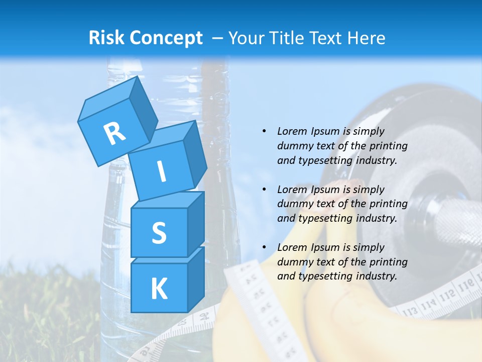 A Bottle Of Water, A Measuring Tape, A Banana, And A Measuring Tape PowerPoint Template