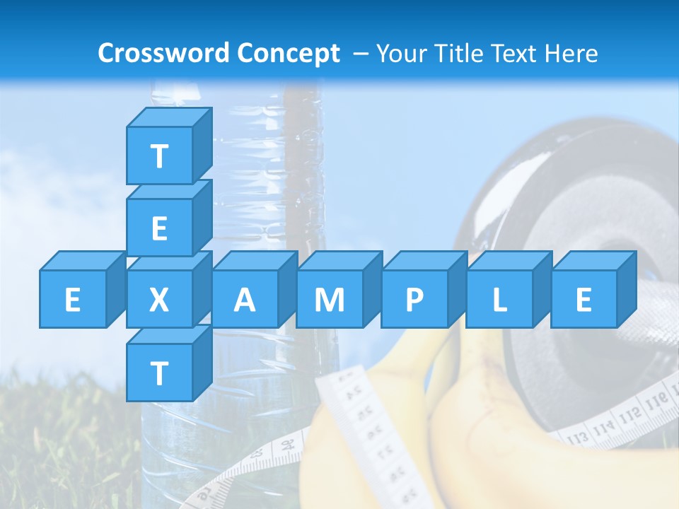A Bottle Of Water, A Measuring Tape, A Banana, And A Measuring Tape PowerPoint Template