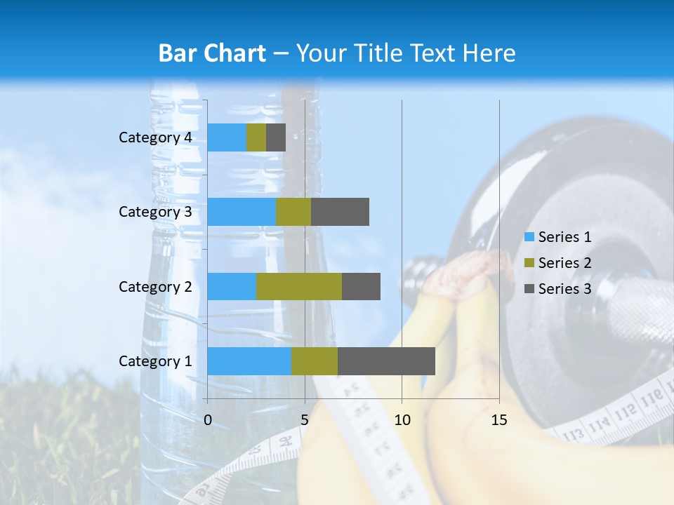 A Bottle Of Water, A Measuring Tape, A Banana, And A Measuring Tape PowerPoint Template