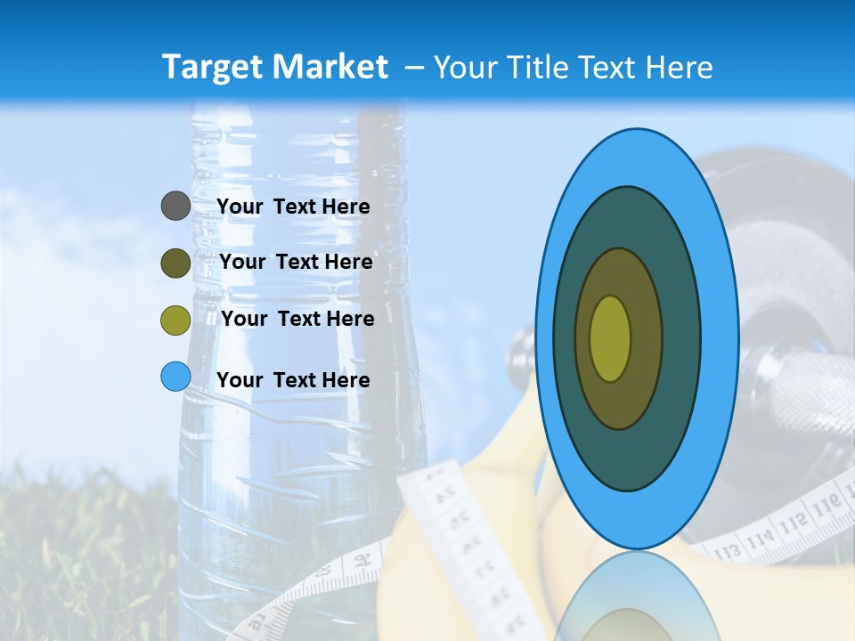 A Bottle Of Water, A Measuring Tape, A Banana, And A Measuring Tape PowerPoint Template