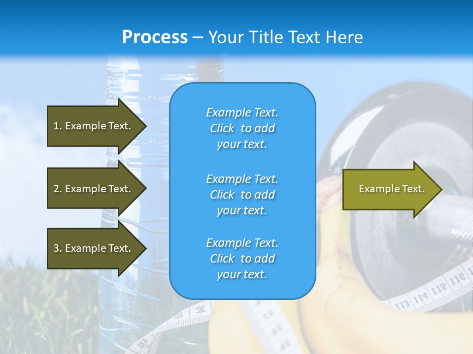 A Bottle Of Water, A Measuring Tape, A Banana, And A Measuring Tape PowerPoint Template