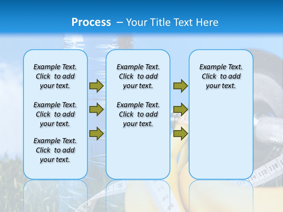 A Bottle Of Water, A Measuring Tape, A Banana, And A Measuring Tape PowerPoint Template