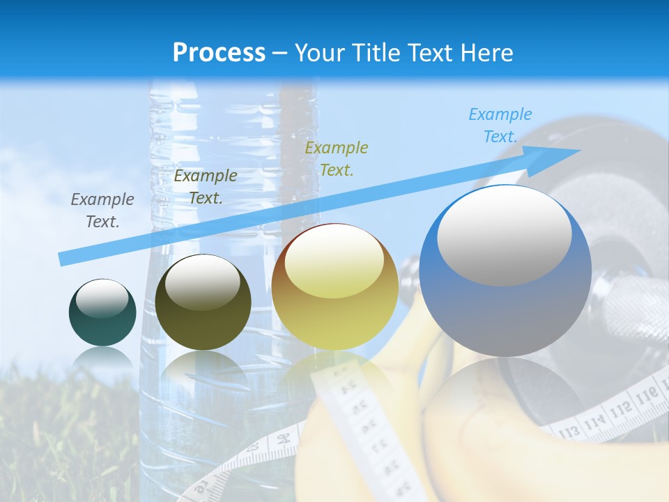 A Bottle Of Water, A Measuring Tape, A Banana, And A Measuring Tape PowerPoint Template