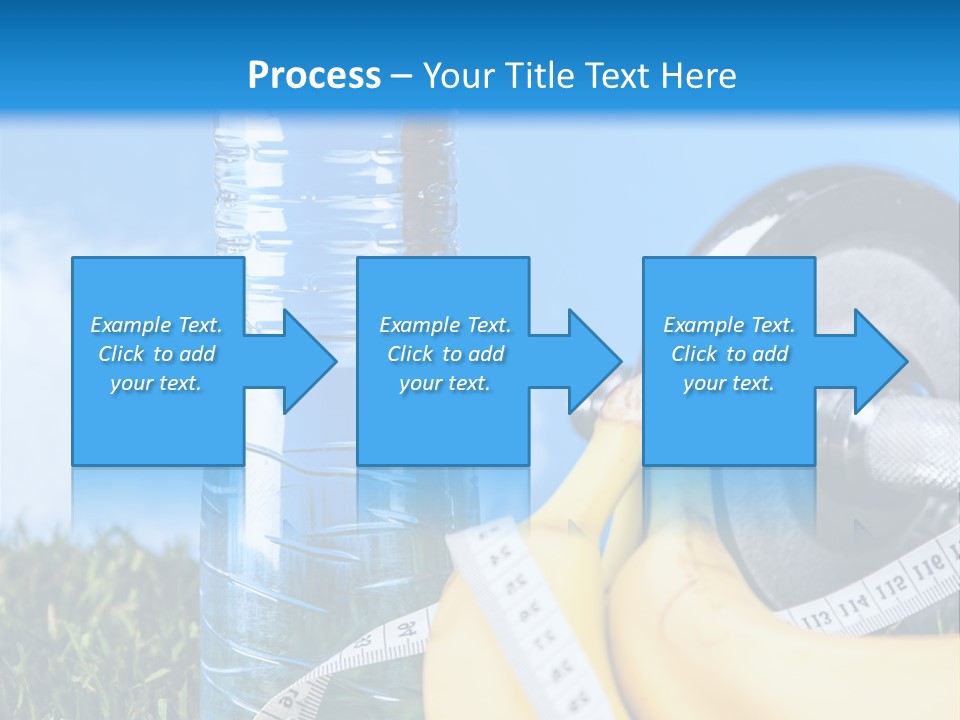 A Bottle Of Water, A Measuring Tape, A Banana, And A Measuring Tape PowerPoint Template