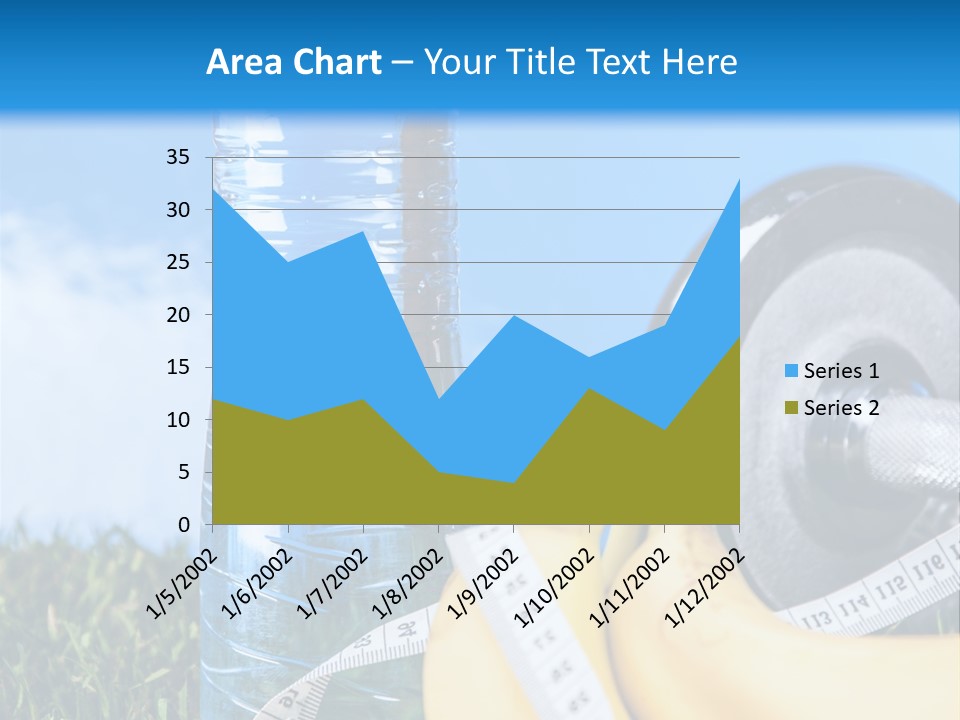 A Bottle Of Water, A Measuring Tape, A Banana, And A Measuring Tape PowerPoint Template