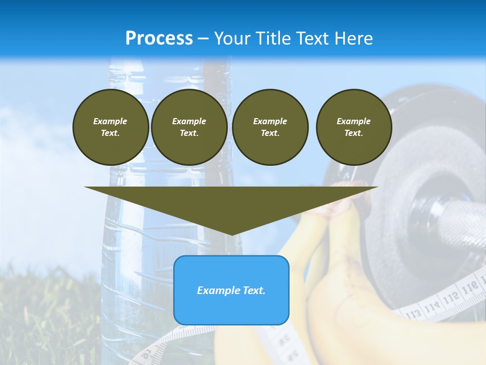 A Bottle Of Water, A Measuring Tape, A Banana, And A Measuring Tape PowerPoint Template