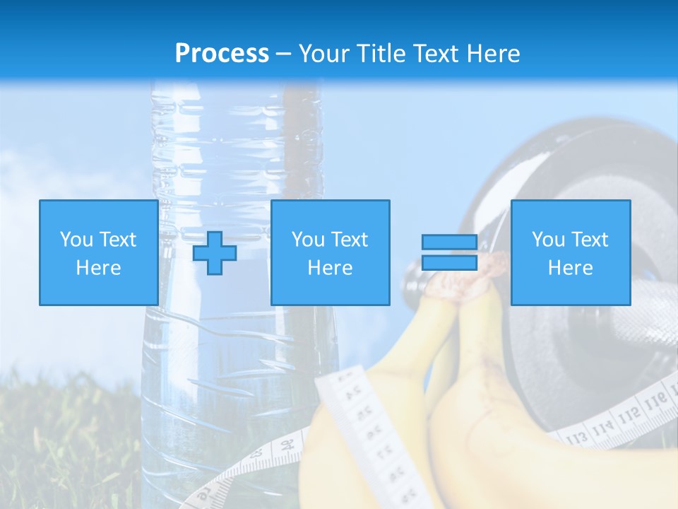 A Bottle Of Water, A Measuring Tape, A Banana, And A Measuring Tape PowerPoint Template