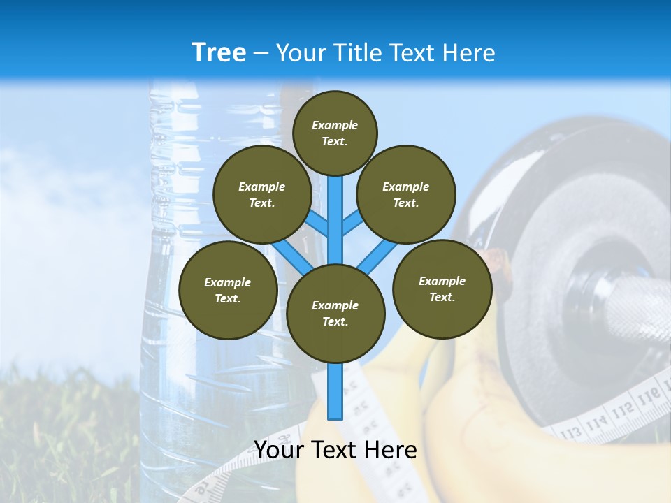 A Bottle Of Water, A Measuring Tape, A Banana, And A Measuring Tape PowerPoint Template