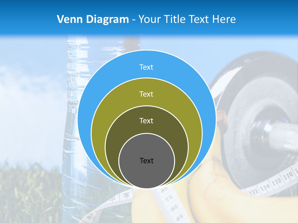 A Bottle Of Water, A Measuring Tape, A Banana, And A Measuring Tape PowerPoint Template