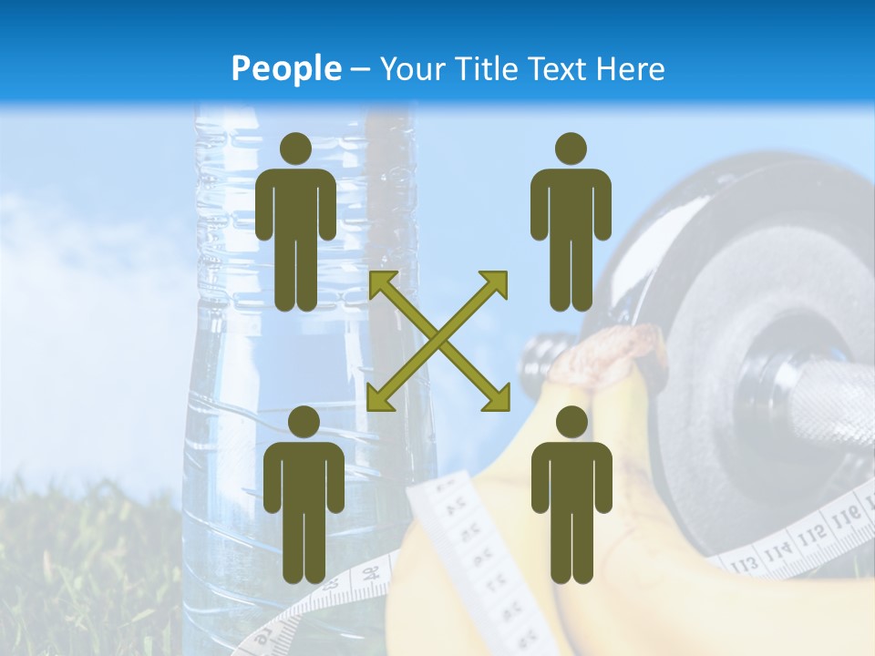 A Bottle Of Water, A Measuring Tape, A Banana, And A Measuring Tape PowerPoint Template