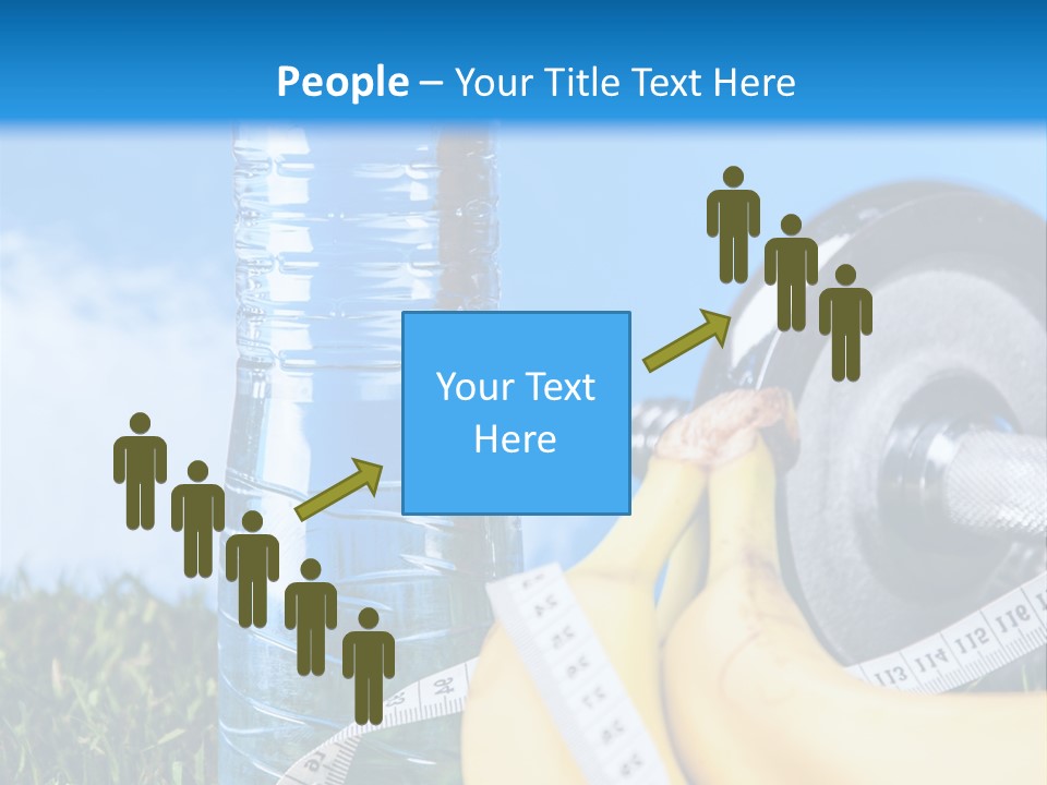 A Bottle Of Water, A Measuring Tape, A Banana, And A Measuring Tape PowerPoint Template