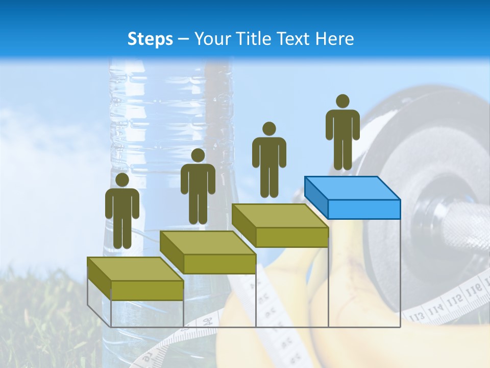 A Bottle Of Water, A Measuring Tape, A Banana, And A Measuring Tape PowerPoint Template