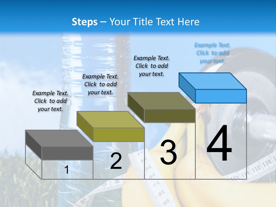 A Bottle Of Water, A Measuring Tape, A Banana, And A Measuring Tape PowerPoint Template
