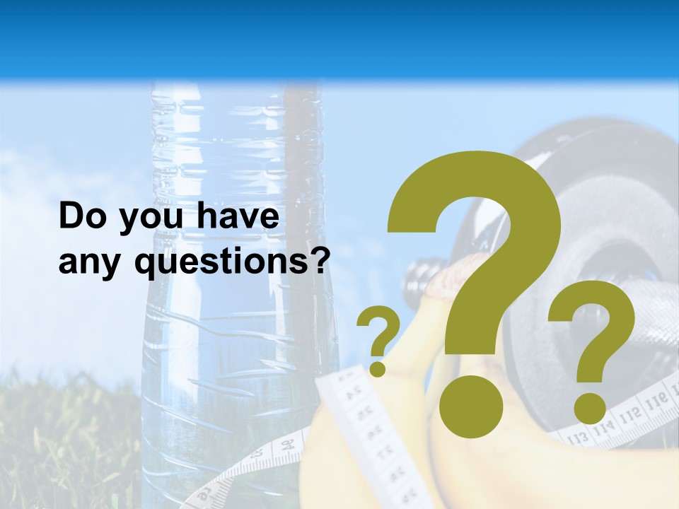 A Bottle Of Water, A Measuring Tape, A Banana, And A Measuring Tape PowerPoint Template