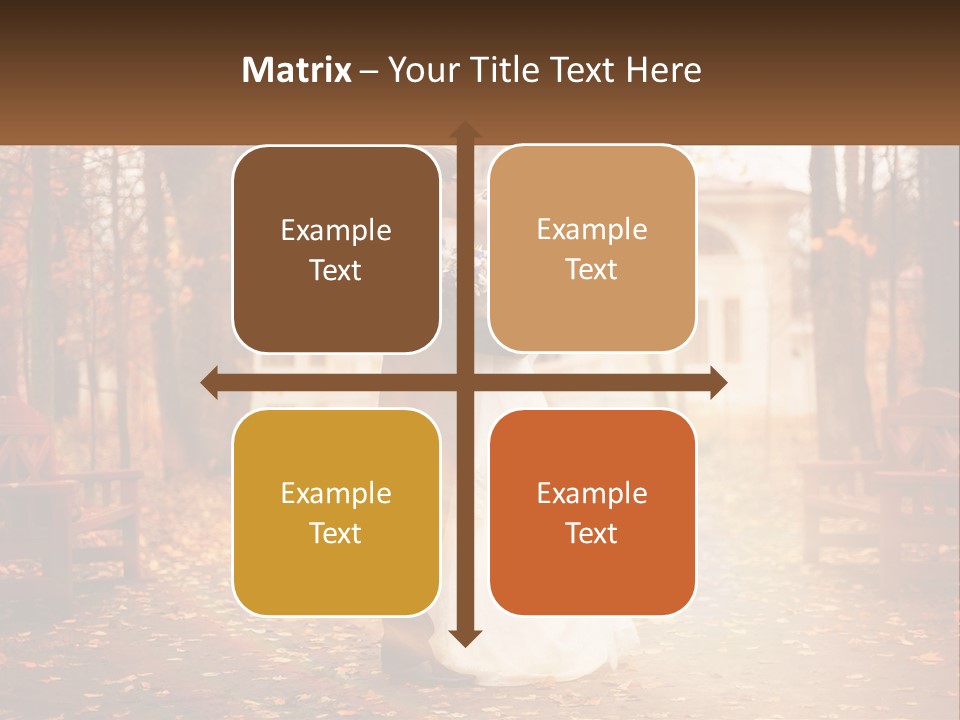 A Bride And Groom Kissing In A Park PowerPoint Template