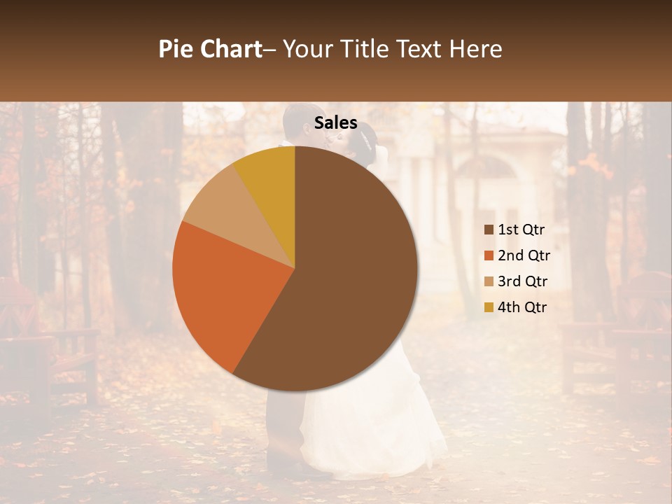 A Bride And Groom Kissing In A Park PowerPoint Template