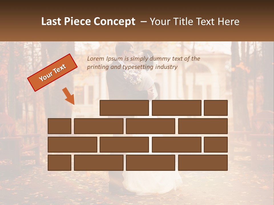 A Bride And Groom Kissing In A Park PowerPoint Template