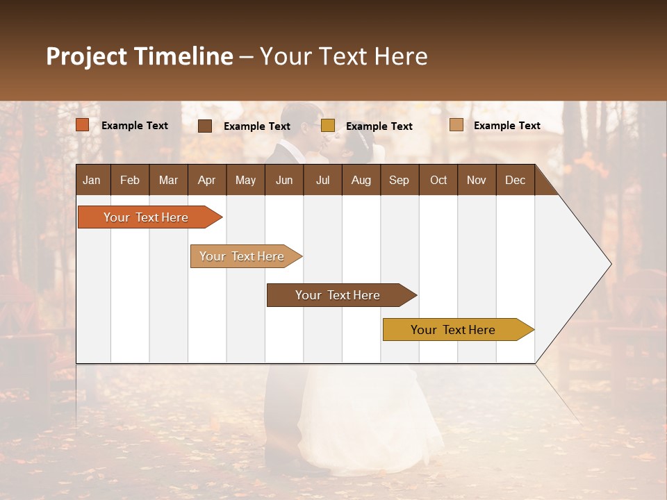 A Bride And Groom Kissing In A Park PowerPoint Template