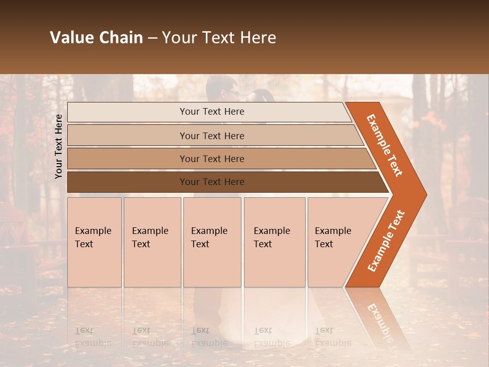A Bride And Groom Kissing In A Park PowerPoint Template