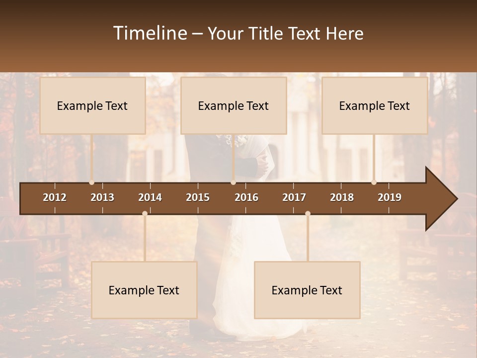 A Bride And Groom Kissing In A Park PowerPoint Template