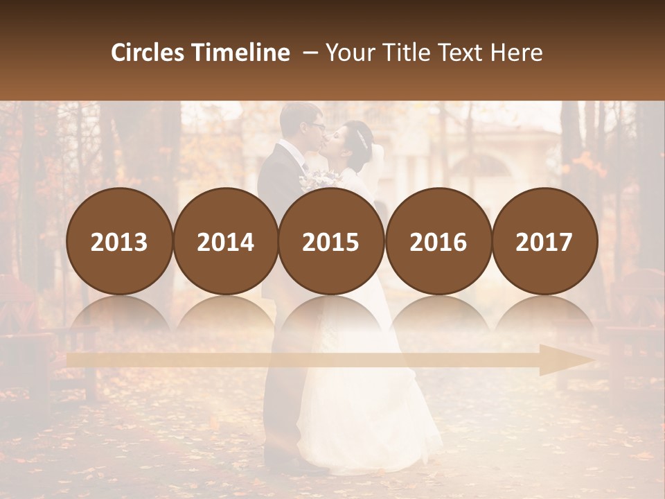 A Bride And Groom Kissing In A Park PowerPoint Template