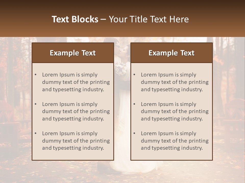 A Bride And Groom Kissing In A Park PowerPoint Template