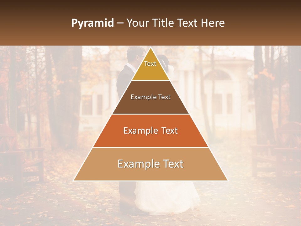 A Bride And Groom Kissing In A Park PowerPoint Template