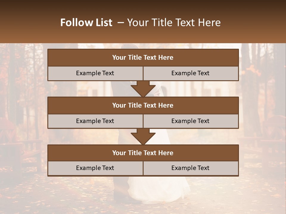 A Bride And Groom Kissing In A Park PowerPoint Template